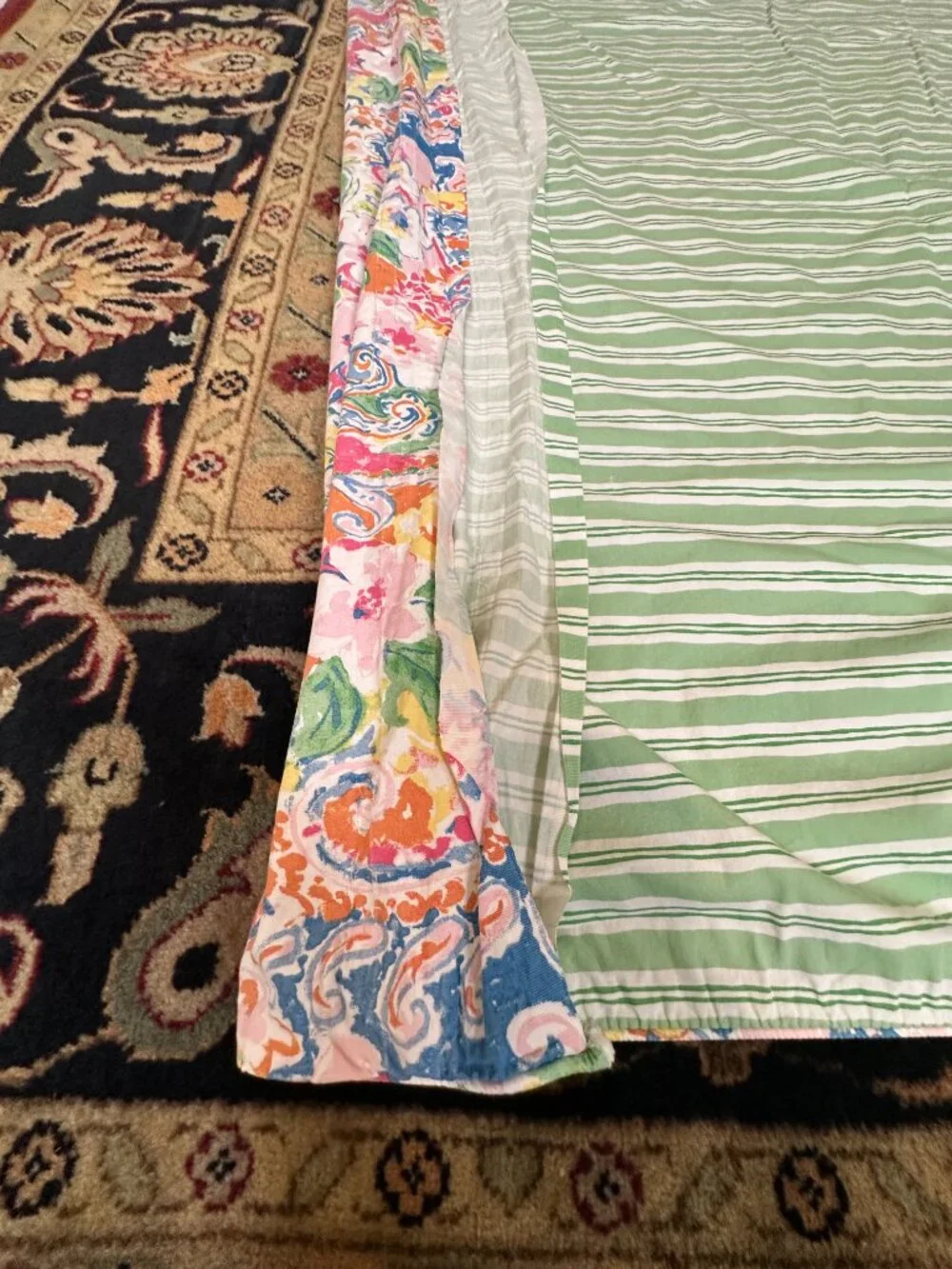 Vtg Y2k Ralph Lauren Springdale Full Duvet Cover Skirt Pillow Cases Set